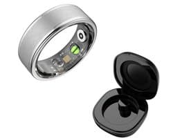 DrPhone RingSense V3 – Smart Ring - Europese ringmaat 57 - 5ATM Waterdicht – Slaapmonitor – Hartslagmeter - SpO2 + Case - Zilver