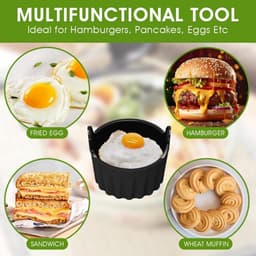 6 stuks - Airfryer accessoires - Airfryer eivorm - Airfryer siliconen bakje - BPA vrij - Geschikt voor alle airfryers - Zwart - 9*9*5.5cm — thumbnail 8