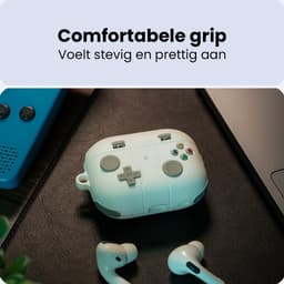Game Controller Siliconen Case Hoesje voor Apple AirPods Pro en Pro 2 – Schokabsorberende Beschermhoes met Clip – Val- en Krasbestendig – Draadloos Opladen – Perfecte Silicone Pasvorm – XBOX Gaming Design – Rood — thumbnail 4