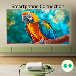 Yoton Y9 Beamer 4K - Native 1080P - 400 ANSI Lumen - Ingebouwde Netflix/Prime Video/YouTube - 5G Wifi en Bluetooth - Mini Beamer met Draagtas - Wit — thumbnail 2