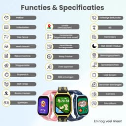 VUBIO 4G Kinder Smartwatch L2 - Incl. SIM - GPS - Videobellen - Zwart — thumbnail 3
