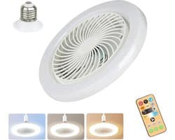 Nivard Plafondventilator - Met Verlichting - Plafond Ventilator - Met Lamp - Plafonniere Met Ventilator - (Met Licht) - Wit — afbeelding 1