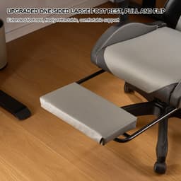 FOXSPORT Gamestoel - Gaming Chair - Ergonomisch - Verstelbaar - Met lendensteun en hoofdsteun - Met voetsteun - Bureaustoel - Racing -Zwart/Grijs — thumbnail 3