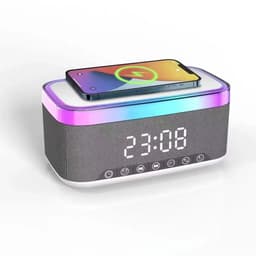 Yuconn Digitale Wekker – Wekker met Draadloze Oplader, Nachtlamp & Bluetooth Speaker — thumbnail 1