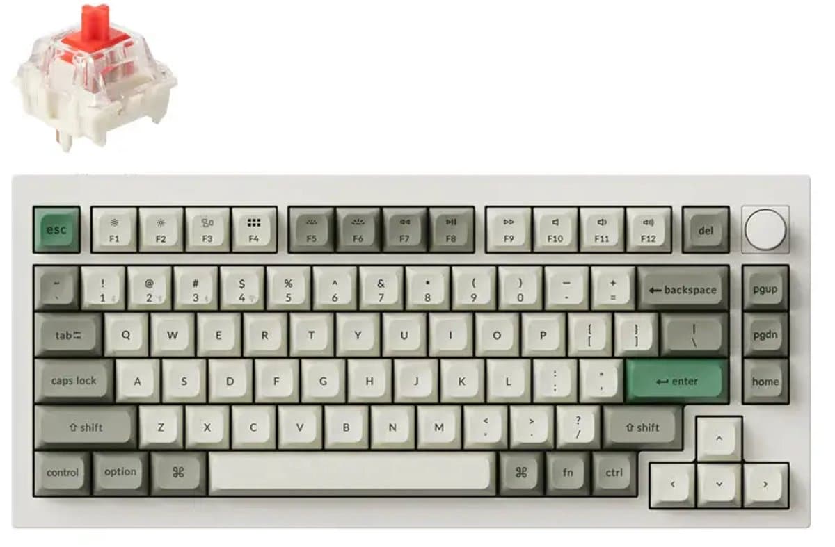 Keychron Q1 Max QMK/VIA gaming toetsenbord Red Switch wit — afbeelding 1