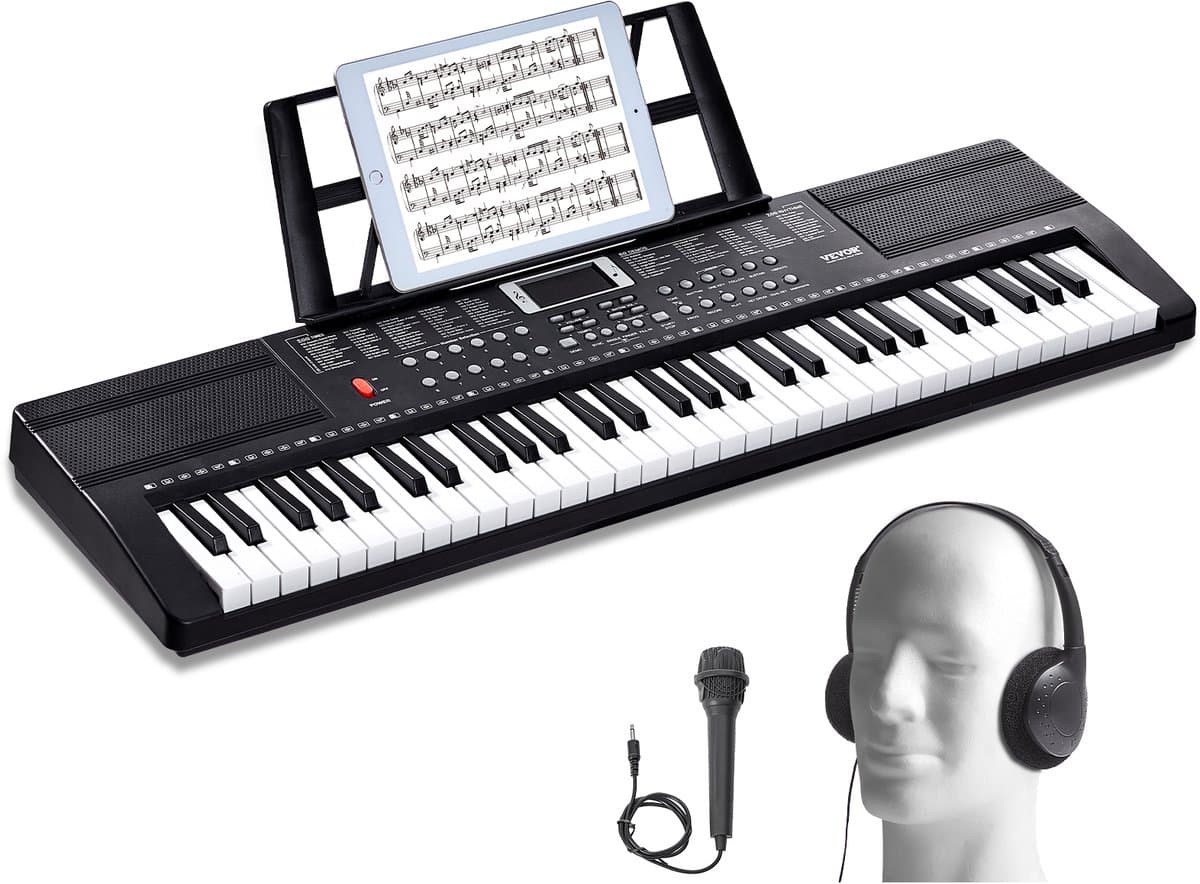 VEVOR Digitaal Toetsenbord met 61 Toetsen Elektrische Piano, Piano Digitale Piano 200 Ritmes — afbeelding 1