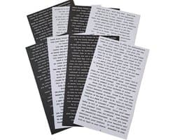 Zwart/wit tekst stickers - Tekst - Deco stickers - 8 vellen - Engelse teksten - Scrapbook - Bullet journal stickers - laptop stickers - Stickers volwassenen en kinderen