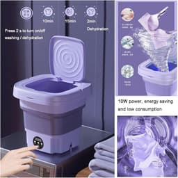 Compacte 8L Mini-Wasmachine en Droger - Opvouwbare Ultrasone Ondergoedwasmachine — thumbnail 5