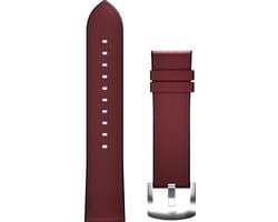 Maoo Smartwatch Bandje - Leer - Geschikt voor Maoo Titan & ProWatch - Universeel - 22mm - Rood met Zilveren gesp