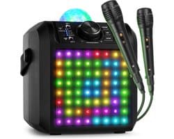 Karaoke set met 2 microfoons - Fenton KAR55B - Met discobol en Bluetooth - Voor kinderen - Zwart