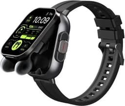 DrPhone DualX Duo2 - Smartwatch met Ingebouwde Oordoppen - Bluetooth 5, NFC, Gezondheidsmonitoring & Automatisch Opladen - Zwart — thumbnail 1