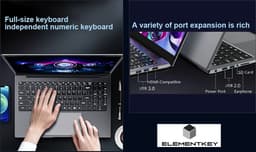Elementkey PixelPro - Metalen Ultrabook 15.6 Inch Laptop - i9-12900H - MX550 GPU - 32GB Ram - 1 TB SSD - Vingerafdrukscanner - Grijs — thumbnail 5