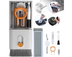 NatuurNook® - 10 in 1 Schoonmaak Kit - Multifunctionele Schoonmaak Set -Toetsenbord Schoonmaken - Keycap Pulle - Keyboard Cleaner - Airpods Cleaner - Reiniging Set - Voor laptops, telefoons, camera, schermen en Oordopjes - Wit