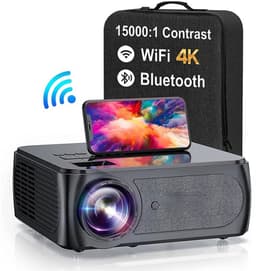 Mini Beamer - Projector - 1080P - Digitale projector - 5G WiFi - Bluetooth Compatibel met HDMI - USB - 10000 Lumen - 350ANSI - 150W - Zwart — thumbnail 1