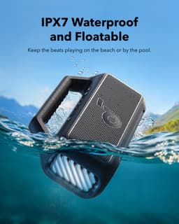 Soundcore Boom 2 Outdoor Speaker by Anker, 80W, Subwoofer, BassUp 2.0, 24H Playtime, IPX7 Waterproof, Floatable, RGB Lights, USB-C, Custom EQ, Bluetooth 5.3, Portable For Outdoors, Camping, Beach, and Backyard-Zwart — thumbnail 4