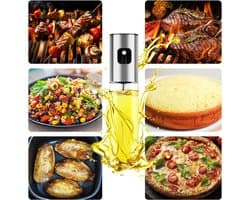Waledano® Luxe RVS Olijfolie Sprayer 100ml – Navulbare Glazen Olie Fles | Verstuiver voor BBQ, Grill, Airfryer, Salades & Gezond Koken | Drukverneveling voor Perfecte Dosering