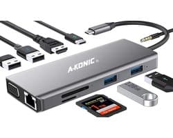 A-KONIC© - 11 in 1 Docking station - Spacegrey