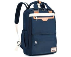 Vermanto Rugtas - Rugzak - 25 Liter - Laptop - Boekentas - Vintage - Heren - Dames - Laptop - School - Boekentas - Blauw