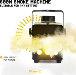 Rookmachine - BeamZ RAGE600LED met vlameffect en 5 liter rookvloeistof — thumbnail 3