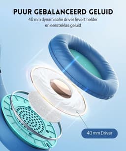 Intelectro Koptelefoon voor Kinderen - Veiligheid en Plezier in Eén! - Hoogwaardige Stereogeluid - Comfortabele Draagervaring - HD Microfoon - Ingebouwde Volumeregeling - Brede Compatibiliteit en Audio Delen - Blauw - Levering Sneller dan Aangegeven! — thumbnail 2