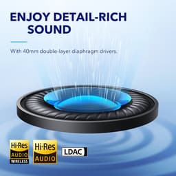 Soundcore Space Q45 by Anker, Koptelefoon met actieve ruisonderdrukking, tot wel 98% minder ruis, 50 u speeltijd, appbediening, LDAC Hi-Res Wireless Audio, comfortabel, duidelijk bellen, Bluetooth 5.3 — thumbnail 8