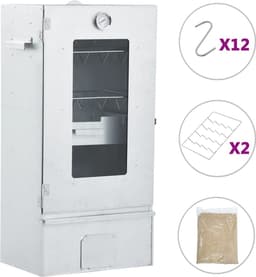 vidaXL - BBQ-rookoven - met - houtsnippers - 44,5x29x110 - cm - staal — thumbnail 3