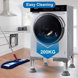 Onderstel voor wasmachine met 4 gevoerde, berenbelasting, max. 200 kg onderstel voor wasmachine, verstelbare breedte 40-62 cm, wasmachinesokkel, grijs — thumbnail 2