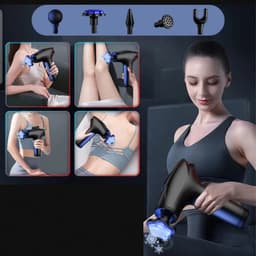 BLOZ® - Massage Gun - Massage Apparaat Fitness - Massage Gun Professioneel - Massage Pistool Relax - Cadeau - Grijs - IJscompres Hulpstuk — thumbnail 3