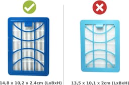 2x Dparts H11 HEPA filter geschikt voor Philips stofzuiger - voor PowerPro Expert series - hygiënefilter hepafilter allergiefilter stofzuigerfilter - nr. fc6042 fc6042/01 - fc8003 fc8003/01 - 432200494461 - CP0618/01 — thumbnail 2