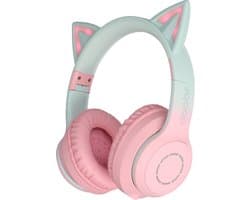 Doobs Cathy Kinder koptelefoon | Bluetooth 5.1 | Katoor | RGB LED | Draadloos | Comfort - roze