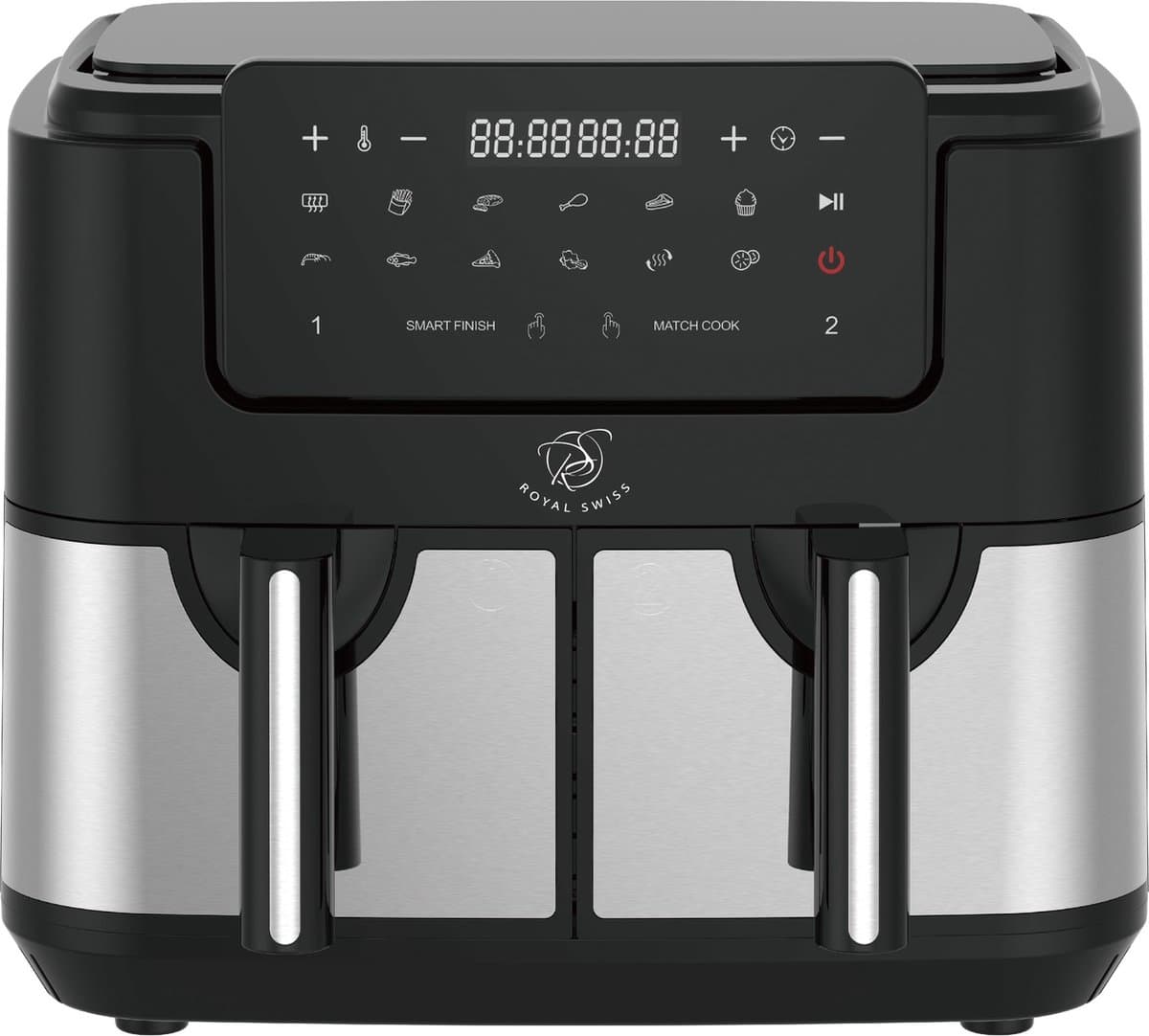 Royal Swiss® Dubbele Airfryer Heteluchtfriteuse 9L – 2600W – 8 Programma’s – Touchscreen – Gezond Koken met 80% Minder Vet — afbeelding 1