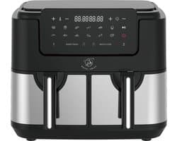 Royal Swiss® Dubbele Airfryer Heteluchtfriteuse 9L – 2600W – 8 Programma’s – Touchscreen – Gezond Koken met 80% Minder Vet
