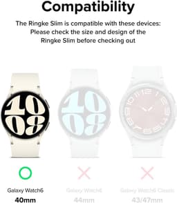 Ringke Slim Hoesje (2-Pack) Geschikt voor Samsung Galaxy Watch 6 40MM - Bumper Case - Lichtgewicht - Transparant Zilver — thumbnail 9