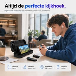 Sounix Case Geschikt voor Nintendo Switch 2 - Ingebouwde standaard - Hoesje Geschikt voor Switch 2 - Beschermhoes - Opbergtas - Zwart — thumbnail 3