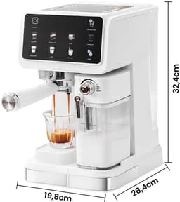 Jently espressomachine - koffiemachine - automatische melkopschuimer - latte/cappuccino/heet water - wit — thumbnail 2