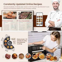 Heteluchtfriteuse – Airfryer - Airfryer Oven - 15L - 360° Luchtcirculatie - 1700W - 240V - 12 Voorinstellingen - LED Touchscreen - Kijkvenster - App Bediening - Zwart — thumbnail 3