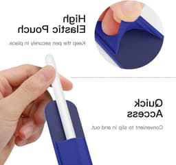 Pencil Holder Sticker voor Apple Pencil Pro en 1st/2nd Generatie, Elastische Pocket Pouch voor iPad, Adhesieve Sleeve voor Stylus Pennen, Donkerblauw — thumbnail 4