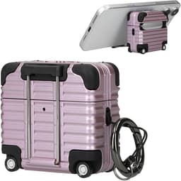 kwmobile Koptelefooncase met kofferdesign voor Apple Airpods 4 – lavendel — thumbnail 1