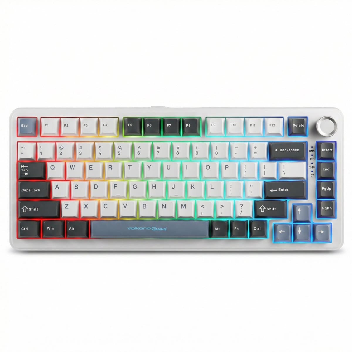 Volkano Gaming Phantom X2 - Gaming Toetsenbord - Mechanisch - Draadloos toetsenbord - RGB - 82-Key - Tri-mode - Qwerty - Wit — afbeelding 1