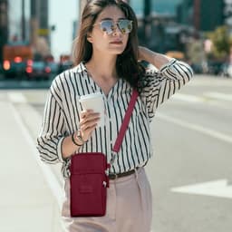 Kleine Schoudertas voor Mobiele Telefoon, Draagbare Crossbody Tas met Hoofdtelefoonaansluiting, Verstelbare Schouderriem voor Dames — thumbnail 5