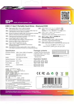Externe Harde Schijf - Draagbare Opslag - Bestanden Opslaan - IPX4 Waterbestendig - 1TB - Zwart — thumbnail 2