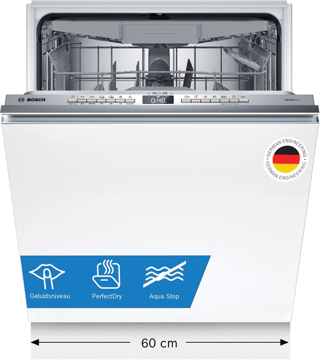 Bosch SMV6YCX00E - Serie 6 - Vaatwasser - Inbouwvaatwasser - Volledig integreerbaar - Energielabel B - PerfectDry met Zeolith: perfecte droogresultaten met een laag energieverbruik - Home Connect — afbeelding 1