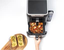 Dubbele Lade Airfryer - Verticale Airfryer - Maaltijden Bereiden - Koken op 4 Niveaus - 9L Capaciteit - Zwart — thumbnail 5