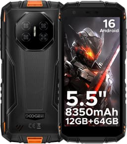 DOOGEE Fire 3 4G - Outdoor Phone - Robuuste Smartphone - 12GB RAM+ 64GB ROM/2TB TF - Android 16 - 8350mAh- 5,5-inch IPS HD+ - 13MP AI-camera - Widevine L1 - Face ID - NFC - IP68 - Oranje — thumbnail 1