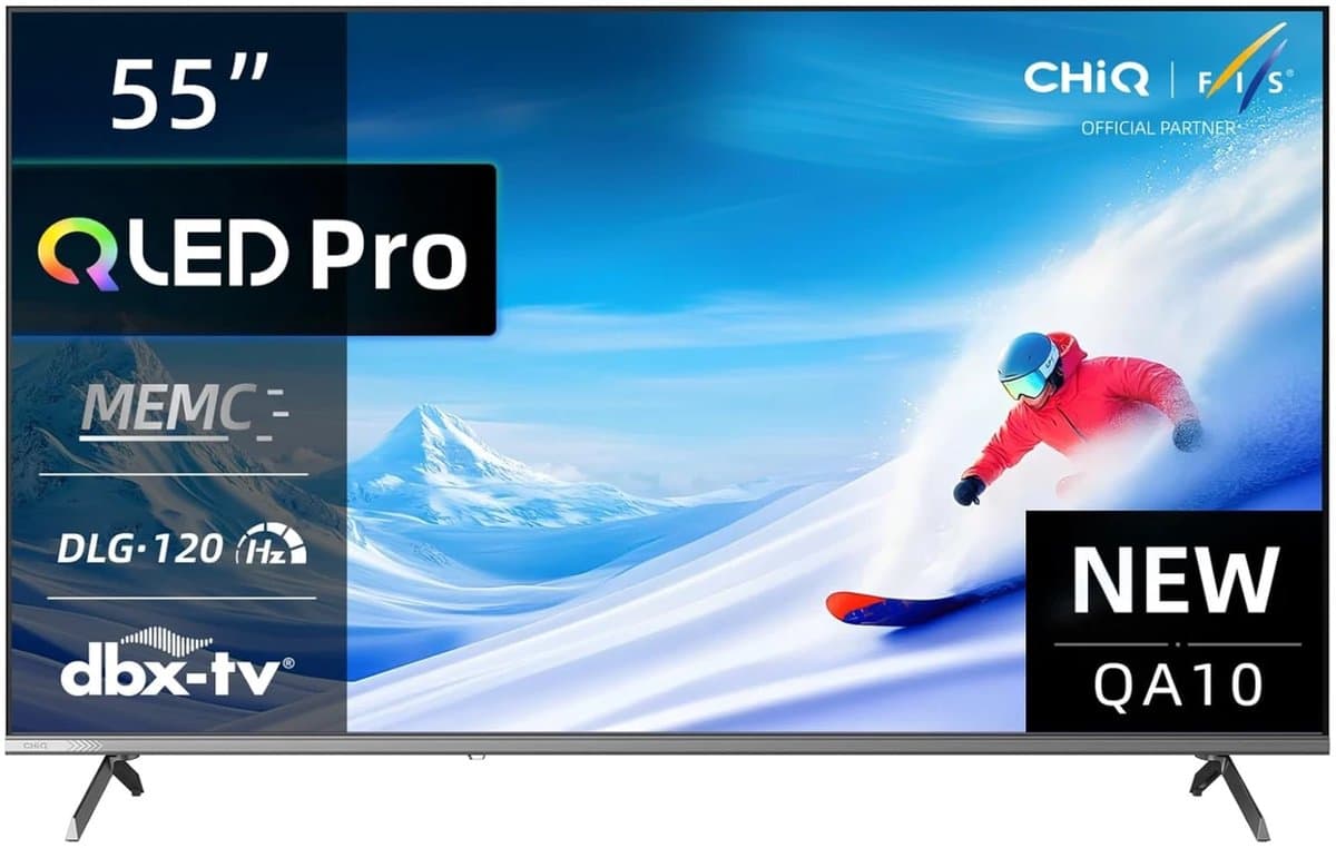 CHiQ 55QA10 – 55 inch 4K QLED Smart TV – Google TV – HDR10 – Dolby Audio – WiFi & Bluetooth – 140 cm — afbeelding 1