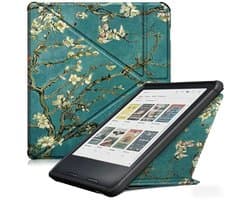 Elkuaie Beschermhoes compatibel met Kobo Libra Colour (Model: N428)- Opvouwbaar Stand & Slimme Wake/Sleep - 1 stuk - Blauw