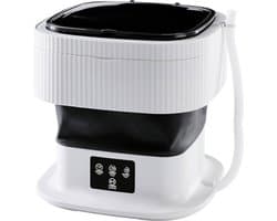 RONN® Camping Wasmachine - Mini Wasmachine - Wasmachines - met 2 Wasprogramma's en een Centrifuge - Opvouwbaar en Stil - 1 KG - Wit - 30cm x 30cm x 30cm