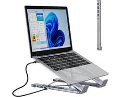 SNJY® Docking Station Laptop - USB-C Hub - Docking Station USB-C - Met Laptopstandaard - 4-in-1 - Grijs