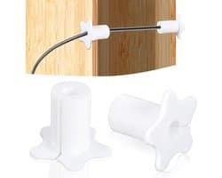 Set van 2 Kabeldoorvoeren voor Wandgaten - Silicone Grommets voor 1.5 cm Ethernet- en Stroomkabels (Wit)