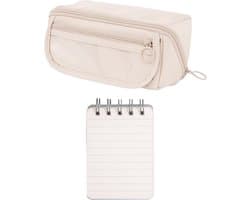 Grote capaciteit etui met sticky notitieboek, multifunctionele schrijfgerei en schoolbenodigdheden voor studenten